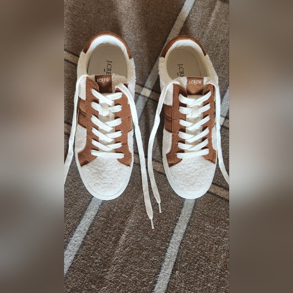 J.Crew Factory Striped Sherpa Road Trip Sneakers, 9.5 - Picture 2 of 9